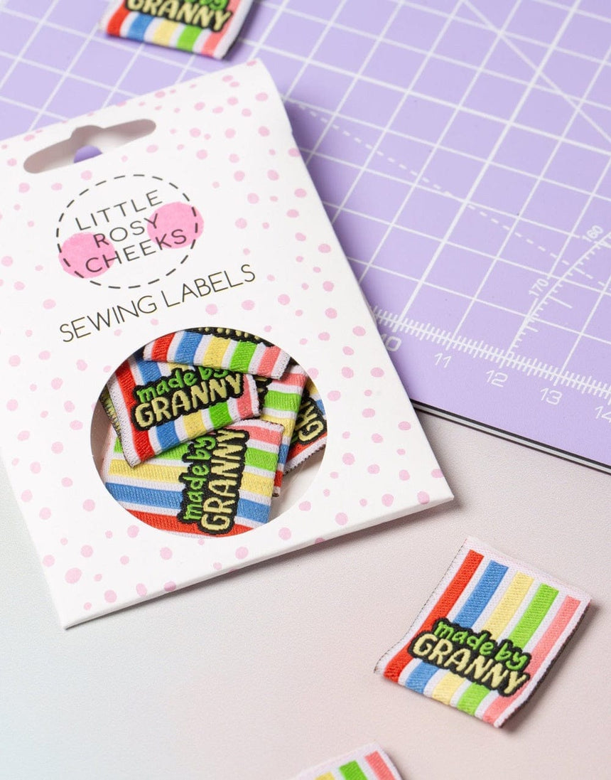 Little Rosy Cheeks Labels Made by Granny, Woven Sewing Labels - Pack of 6 12610