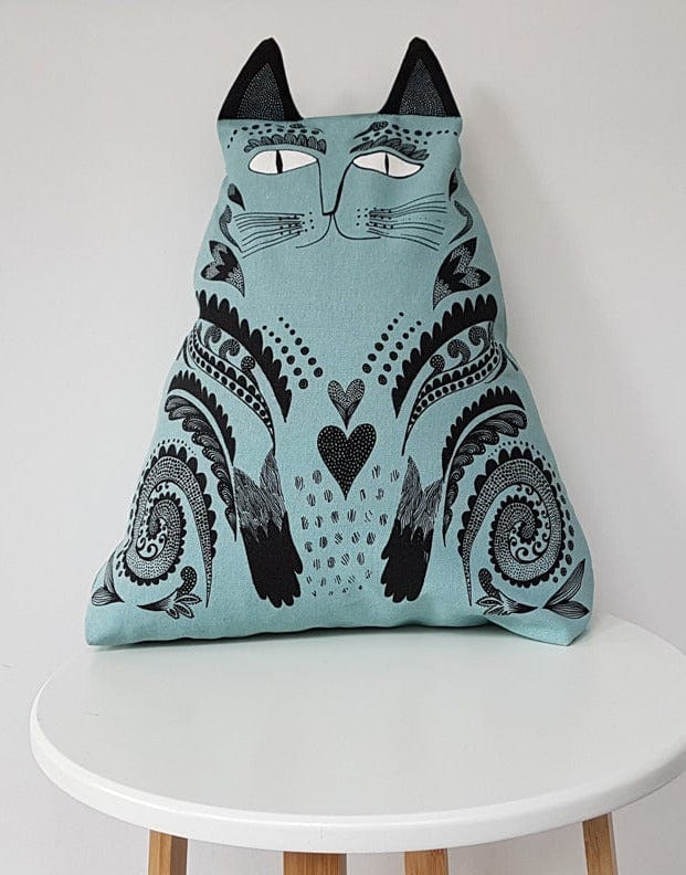 Lush Designs Gifts Blue Kitty Cushion, Lush Designs 12793