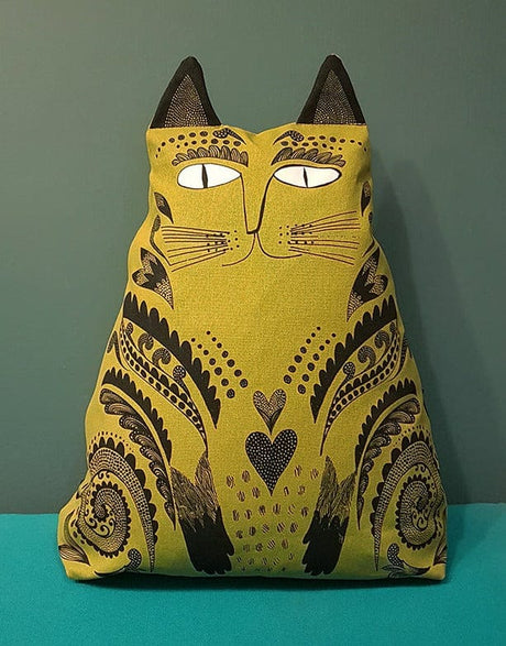 Lush Designs Gifts Chartreuse Kitty Cushion, Lush Designs 12321