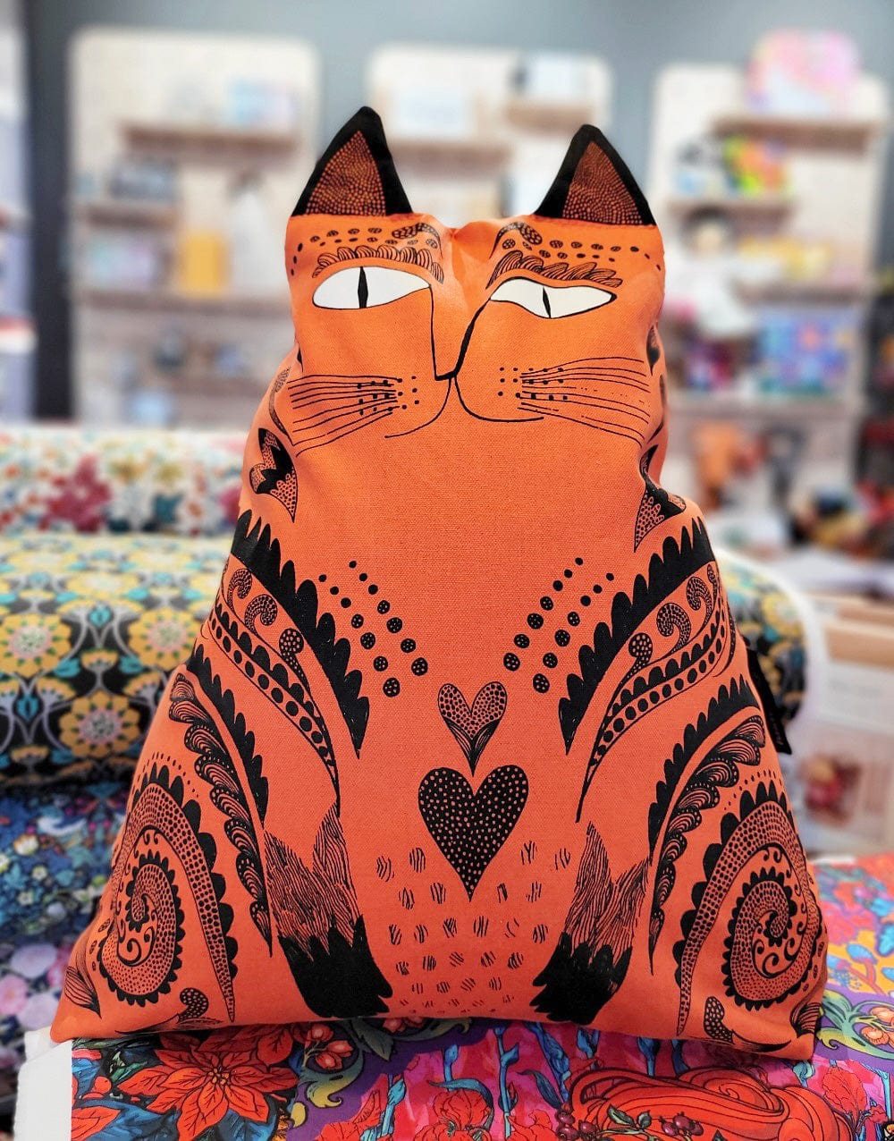 Orange best sale cat pillow