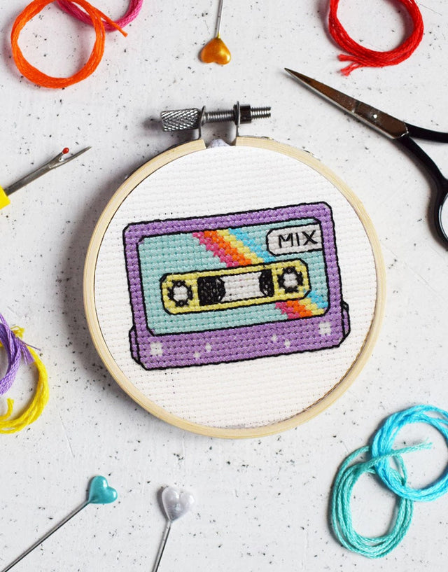 The Make Arcade Cross Stitch Mix Tape Mini Cross Stitch Kit, The Make Arcade 21102