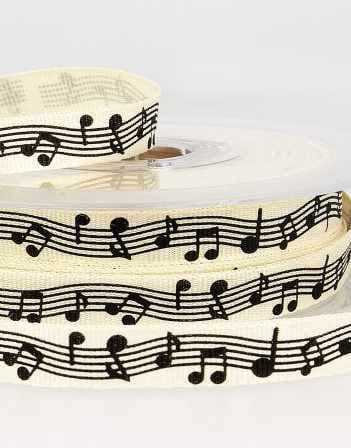 Not Specified Fancy Ribbon Musical Notes Ribbon 10mm 15700