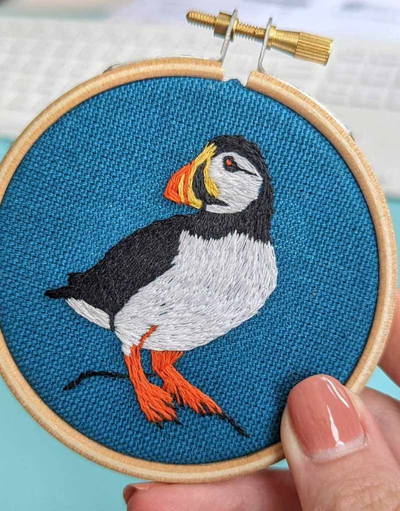 Paraffle Embroidery Puffin Mini Embroidery Kit, Paraffle 15624