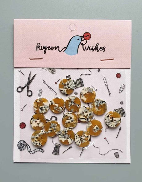 Pigeon Wishes Buttons 15mm Savanna 15mm Shirting Button Set 13634