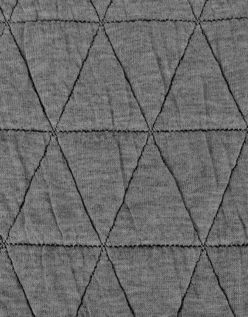 Charcoal Grey Quilted Jersey Triangle Fabric