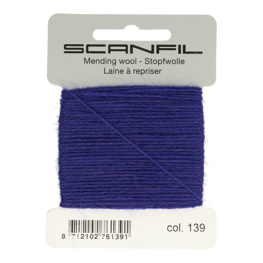 Scanfil Thread 139 - Deep Blue Wool Scanfil Mending Thread, Darning Wool, Various Colours 8712102761391 8712102761391