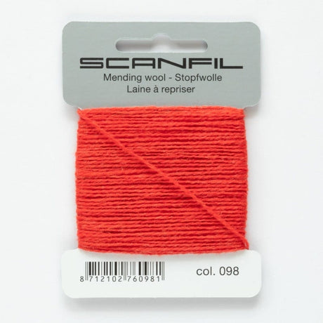 Scanfil Thread 98 - Orangey Red Wool Scanfil Mending Thread, Darning Wool, Various Colours 8712102760981 8712102760981