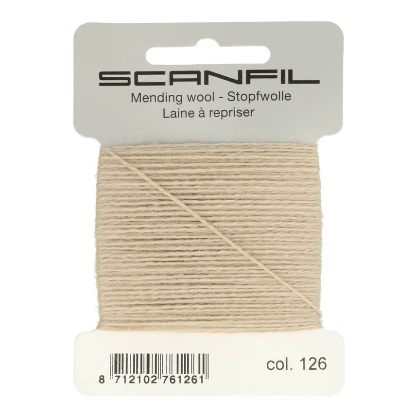 Scanfil Thread 126 - Taupe Wool Scanfil Mending Thread, Darning Wool, Various Colours 8712102761261 8712102761261