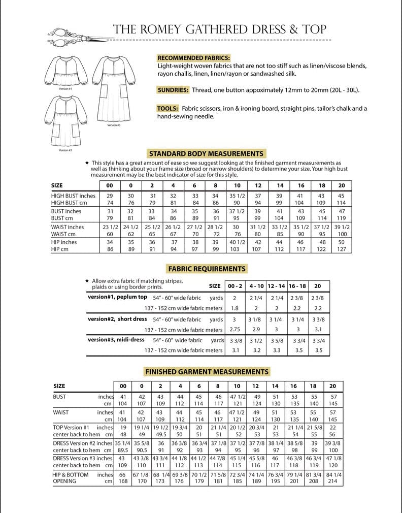 Sew House Seven Dresses Romey Gathered Dress & Top Sewing Pattern, Sew House Seven 850008674051