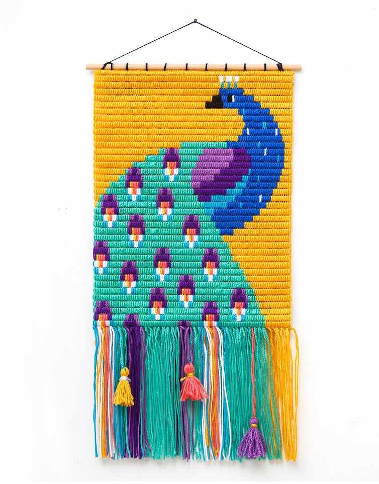 Sozo Children's Craft Kits Peacock Wall Art Needlepoint Kit, Sozo DIY 0608631393401 608631393401