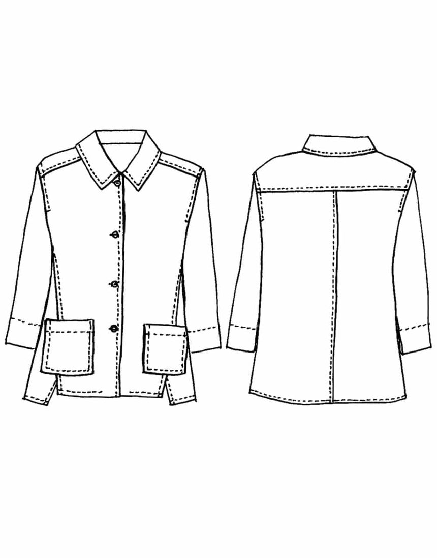 Tessuti Tops Shirts & Blouses Harlow Shirt Jacket Sewing Pattern, Tessuti