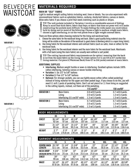 Thread Theory Coats & Jackets Belvedere Waistcoat Men's Sewing Pattern, Thread Theory 40971810