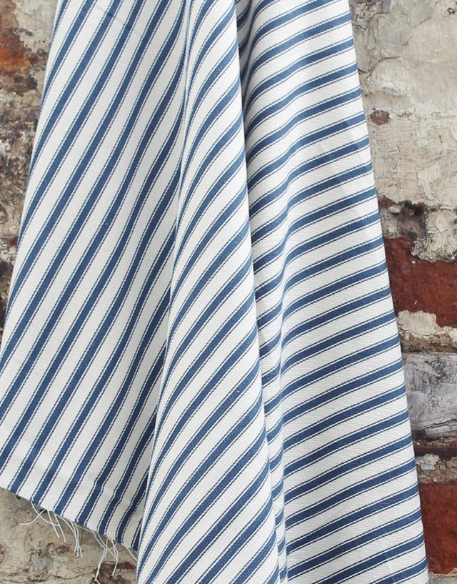 Not Specified Ticking Blue / Stripes Cotton Ticking Stripe Fabric, Marine Blue 08373538