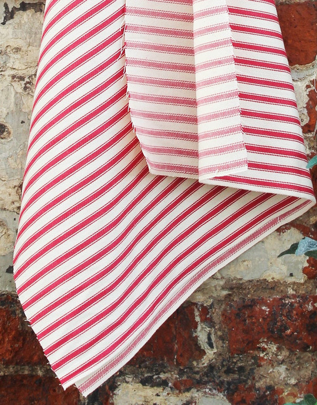 Not Specified Ticking Red / Stripes Cotton Ticking Stripe Fabric, Red 12895522