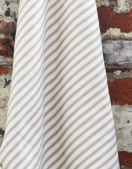 Not Specified Ticking Brown / Stripes Cotton Ticking Stripe Fabric, Taupe 14861602