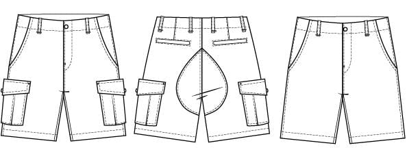 Cargo Shorts Men s Sewing Pattern Wardrobe by Me Clothkits