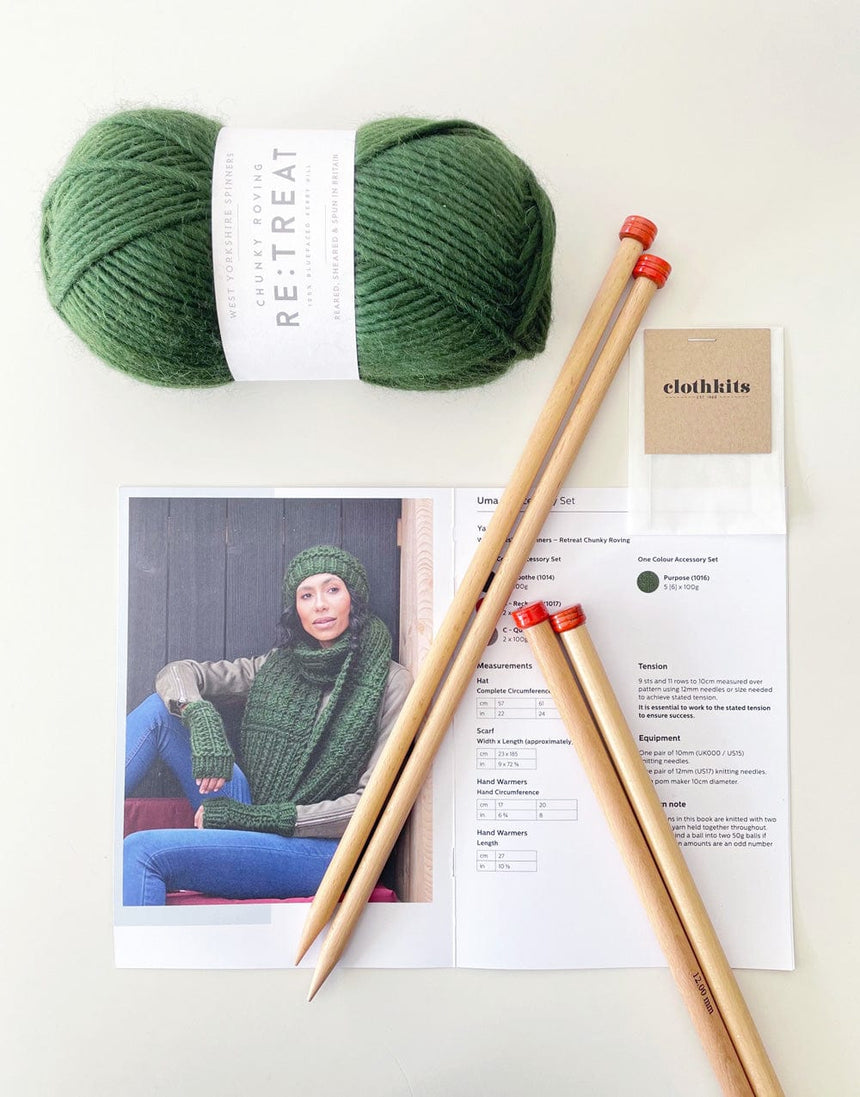 Clothkits Knitting Kit Uma Hat, Chunky Roving Simple Knitting Kit